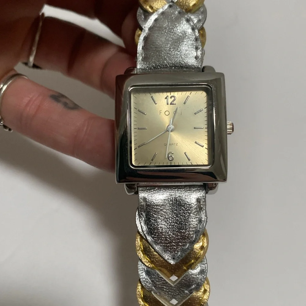 Foci | Metallic Silver and Gold Watch